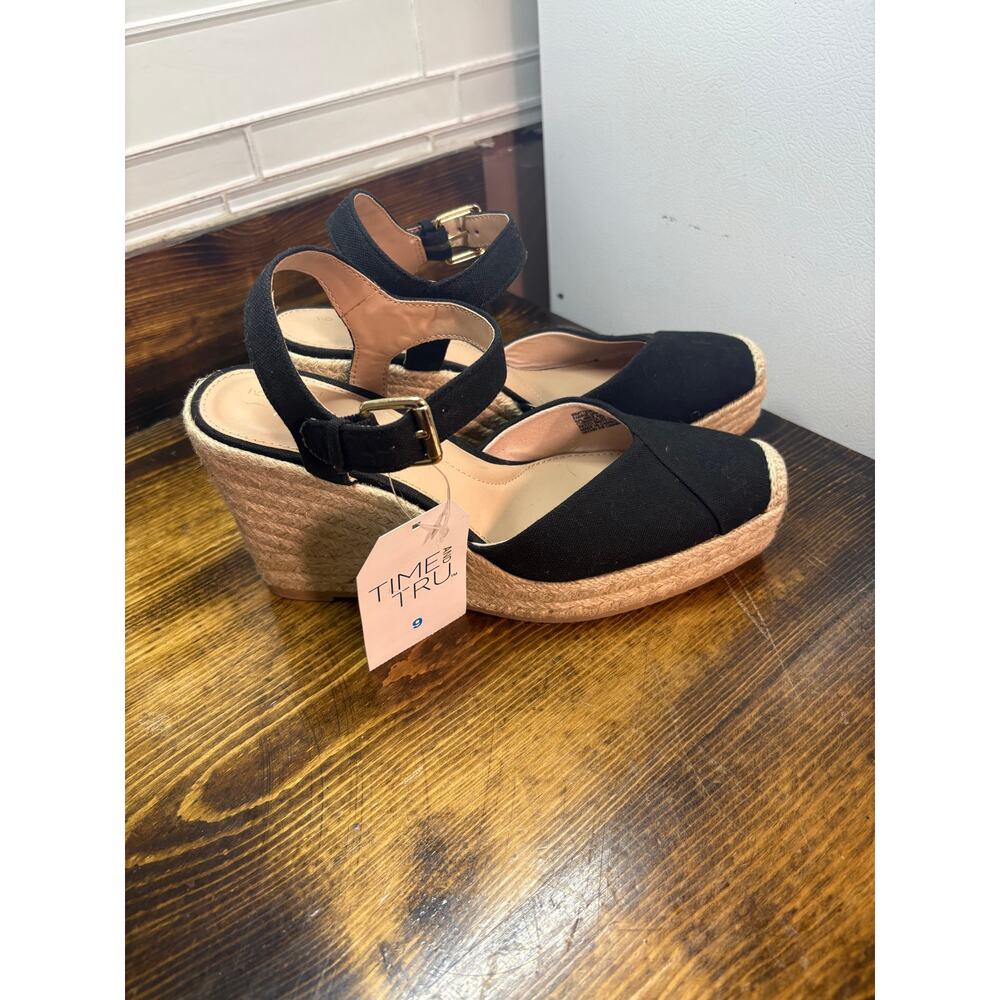 Time And Tru Black Wedges Size 9